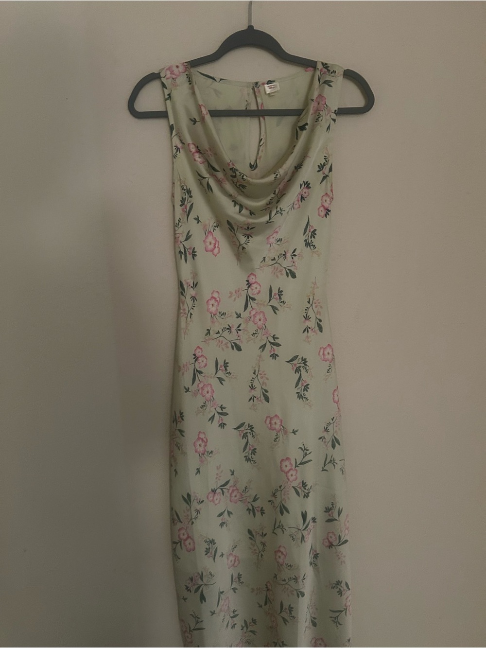 Autres Filles Pale Green Floral Cowl Neck Dress
